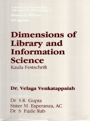 cover image of Dimensions of Library and Information Science Kaula Festschrift